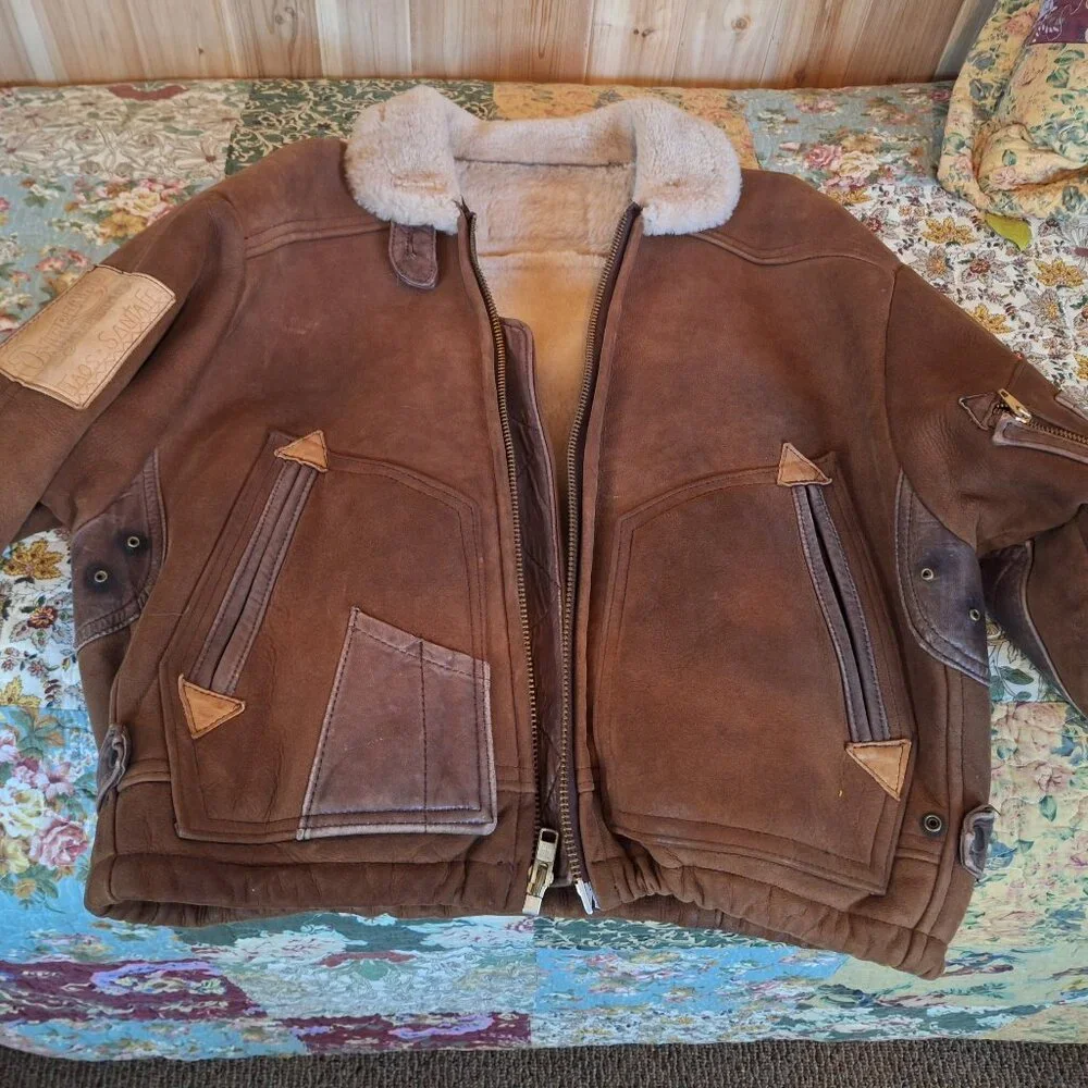 Vintage, Overland Sheepskin Bomber Jacket - Picture 6 of 11
